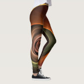 3D-Spirale Abstrakte Warme Farben Moderne Fraktal- Leggings (Rechts)