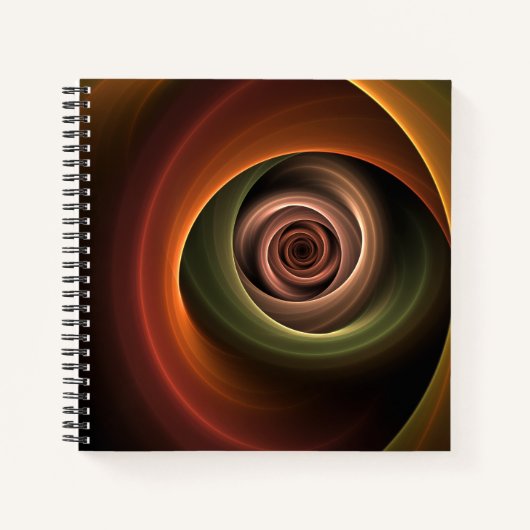 3D-Spirale Abstrakte Warme Farben Moderne Fraktal- Notizblock (Vorderseite)