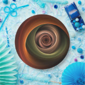 3D-Spirale Abstrakte Warme Farben Moderne Fraktal- Pappteller (Party)