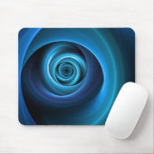 3D-Spirale Blaue Farben Moderne Abstrakte Fractal- Mousepad (Mit Mouse)