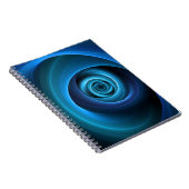 3D-Spirale Blaue Farben Moderne abstrakte Fraktalk Notizblock (Rechte Seite)