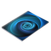 3D-Spirale Blaue Farben Moderne abstrakte Fraktalk Notizblock (Linke Seite)
