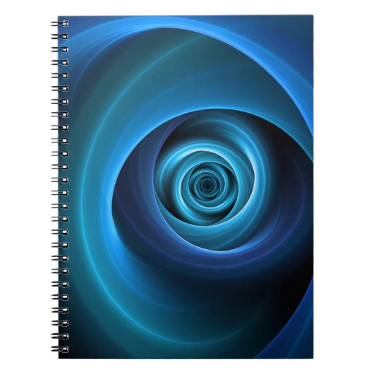 3D-Spirale Blaue Farben Moderne abstrakte Fraktalk Notizblock (Vorderseite)