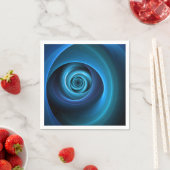 3D-Spirale Blautöne Moderne abstrakte Fraktalkunst Serviette (Beispiel)