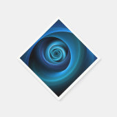 3D-Spirale Blautöne Moderne abstrakte Fraktalkunst Serviette (Ecke)