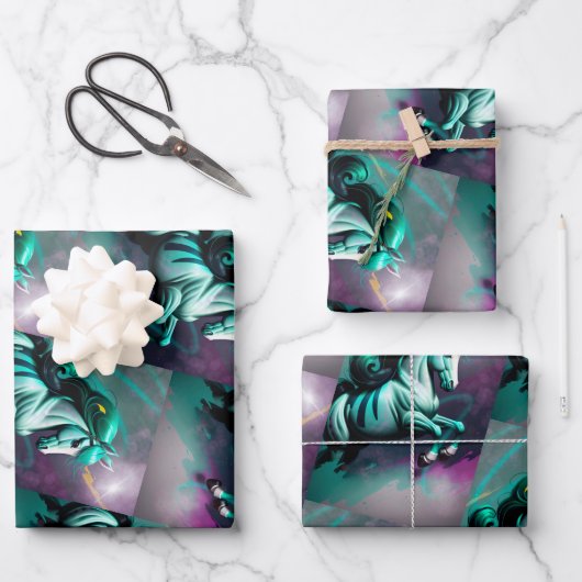 3D Spirit Pony 24 Geschenkpapier Set (Vorderseite)