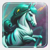 3D Spirit Pony 24 Quadratischer Aufkleber (Vorderseite)