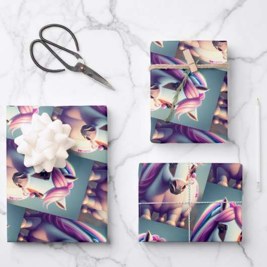 3D Spirit Pony 2 Geschenkpapier Set (Vorderseite)