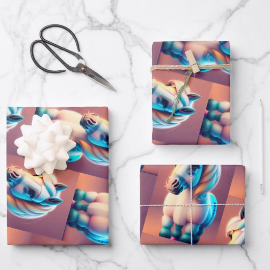 3D Spirit Pony 3 Geschenkpapier Set (Vorderseite)