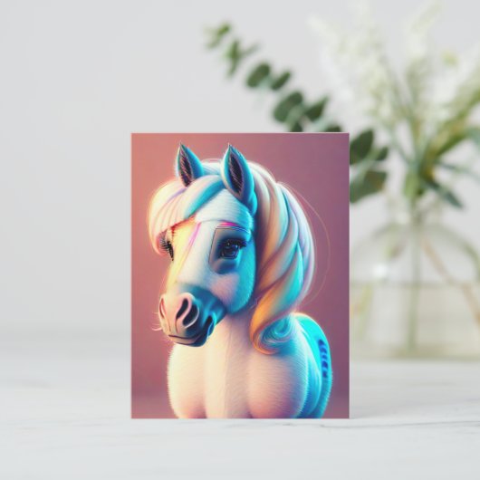 3D Spirit Pony 3 Postkarte (Stehend Vorderseite)