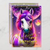 3D Spirit Pony 43 Einladung zum Geburtstag (Vorne/Hinten)