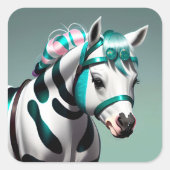 3D Spirit Pony 7 Quadratischer Aufkleber (Vorderseite)
