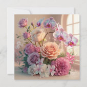 3D Spring Flowers Grußkarte mit Rose Karte (Vorderseite)