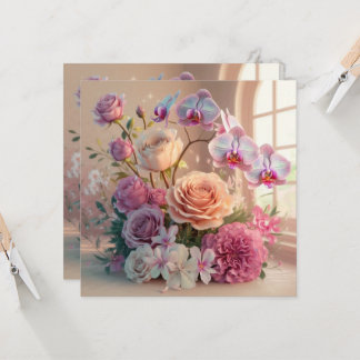3D Spring Flowers Grußkarte mit Rose Karte