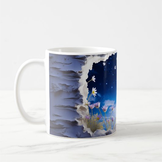 3D Starry Night Design Kaffeetasse (Links)