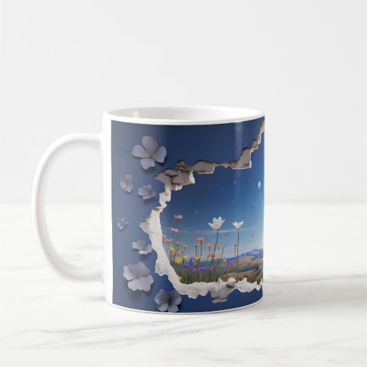 3D Starry Night Design Kaffeetasse (Links)