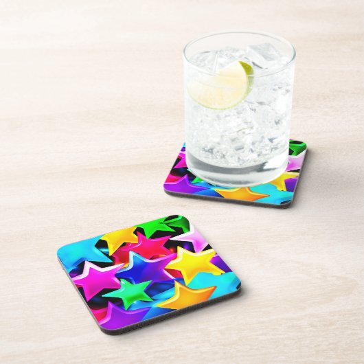 3D Starry Rainbow Pattern Getränkeuntersetzer (Rechte Seite)