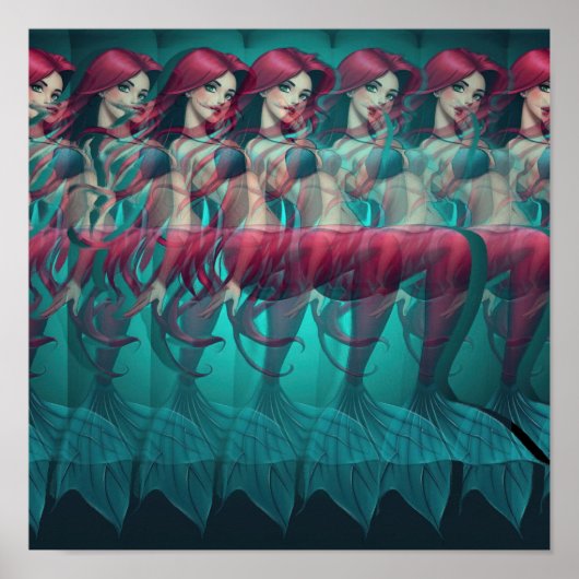 3D Stereogram Mermaid Poster (Vorne)