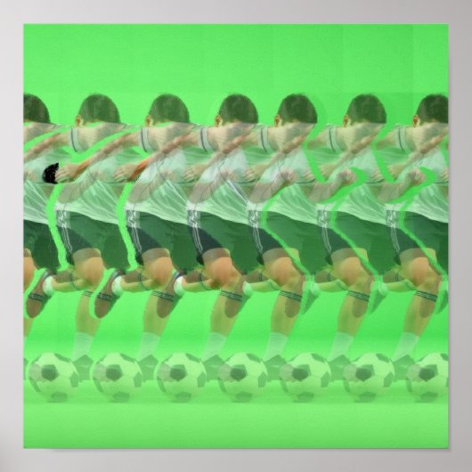 3D-Stereogramm-Fußballposter Poster (Vorne)