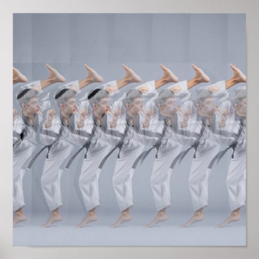 3D-Stereogramm-Karateposter Poster (Vorne)