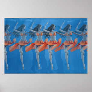 3D-Stereogramm-Tänzer-Plakat Poster