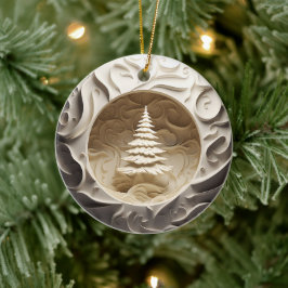 3D-Stil Winterbaum Weihnachtsfeiertag Keramik Ornament