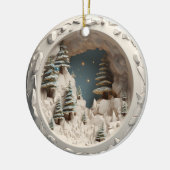 3D-Stil Winterbaumen & Sterne Weihnachtsfeiertag Keramik Ornament (Links)