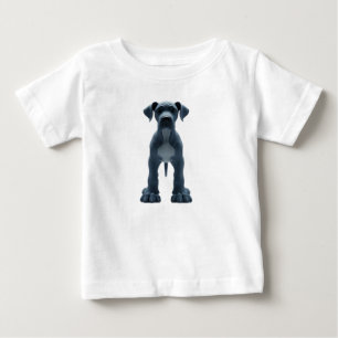 3D stilisierter blauer Dogge-Charakter Baby T-shirt