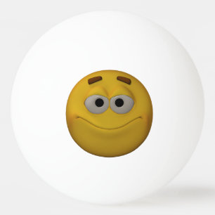 3D Stlyle lächelnder Emoticon Tischtennisball