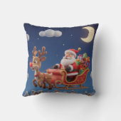 3D Style Christmas Night Sleigh Pillow Kissen (Rückseite)