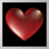 3D Style Herzsymbol Red Poster (Vorne)
