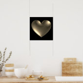 3D Style Herzsymbol Red Poster (Küche)