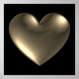 3D Style Herzsymbol Roter Poster