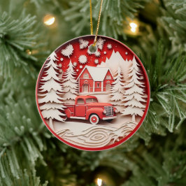 3D Style Hirsche im Wald Land Weihnachtsfeiertag Keramik Ornament