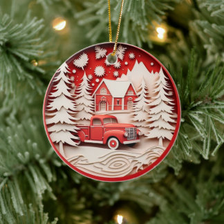 3D Style Hirsche im Wald Land Weihnachtsfeiertag Keramik Ornament