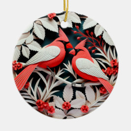 3D Style Kardinal Bird Country Weihnachtsfeiertag Keramik Ornament