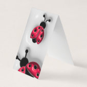 3D-Style Ladybugs-Lesezeichen Falted Business Card Visitenkarten (Vorderseite)