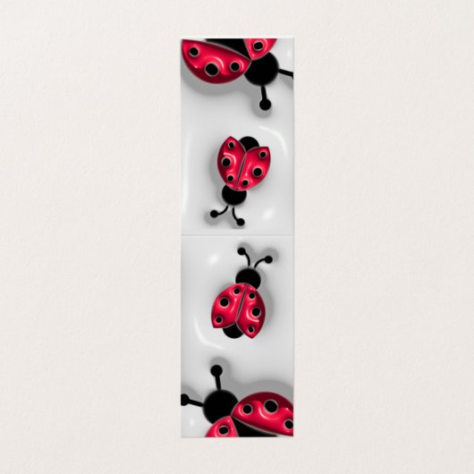 3D-Style Ladybugs-Lesezeichen Falted Business Card Visitenkarten (Außenseite Aufgefaltet)