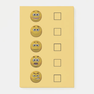 3d Style Mood Karo Emoticon 2 Post-it Klebezettel
