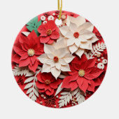 3D Style Poinsettia Blume Weihnachtsfeiertag Keramik Ornament (Vorne)