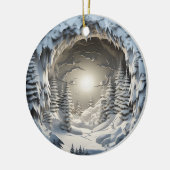 3D Style Winter Night Weihnachtsfeiertag Keramik Ornament (Links)