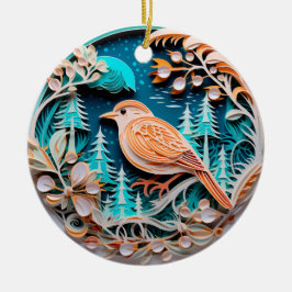 3D Style Winterl Bird Country Weihnachtsfeiertag Keramik Ornament