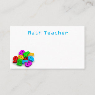 3D süße farbige Zahlen Mathematiklehrer Visitenkarte