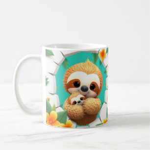 3D süße Faultier-Tasse Wrap, 3D-Tasse Wrap-Design Kaffeetasse