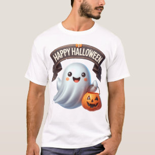 3D Süßer Geist Trick-or-Treat Frohes Halloween Ban T-Shirt
