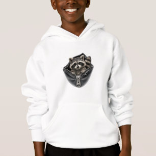 3D Süßer Waschbär-Reißverschluss-Tasche Kinder Kap Hoodie