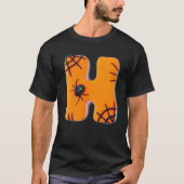 3D-T - Shirt für Schwarz und Orange-Text Buchstabe (Vorderseite)