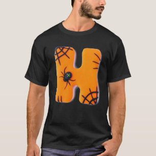 3D-T - Shirt für Schwarz und Orange-Text Buchstabe
