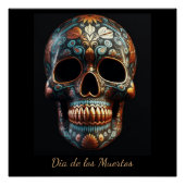 3D Tag des Toten Schädels, Brauch Poster (Vorderseite)