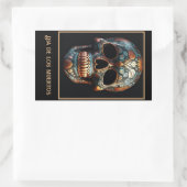 3D Tag des Toten Schädels, Brauch Rechteckiger Aufkleber (Tasche)